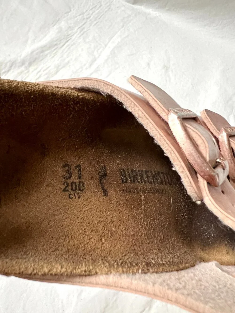Birkenstock sandals Arizona rose gold EU 31 kids size 13 birko flor slides pink